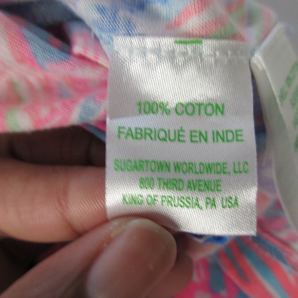 Lilly Pulitzer Girls Mini Agee Romper Dress XL Pink Cotton Sleeveless Beach 176 - Picture 7 of 12